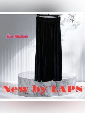 NWT LAPS Ladies Black Full Soft & Flowy Maxi Skirt New/Never Worn Ladies SZ:M